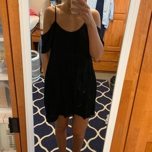 Black off the shoulder boho dress